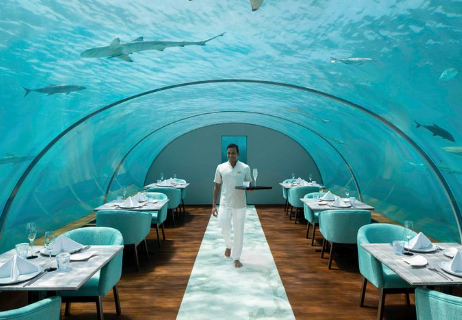 Review Conrad Maldives Rangali Restoran Bawah Laut Mewah
